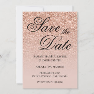 Antike Rose Gold Glitzer Farbe Save The Date