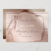 Antike Rose Gold Nautische Save the Date Karte (Vorne/Hinten)