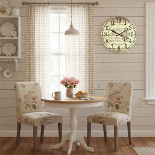 Antike Rose Große Wanduhr