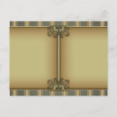 Antike Rose (grün) Personalisiert Postkarte (Rückseite)