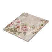 Antike Rose hinter Spitze Fliese (Seite)