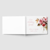 Antike Rose Hochzeitsempfang in Aquarell Rosa Gästebuch (Voll)