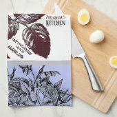 Antike Rose - Ihre Auswahl an Text Periwinkle Geschirrtuch (Viertel Falte)