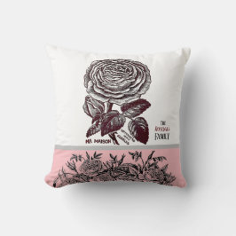 Antike Rose - Ihre Textwahl Pink Kissen