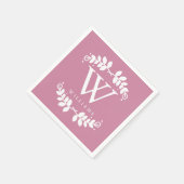 Antike Rose Rosa Monogramm Serviette (Ecke)