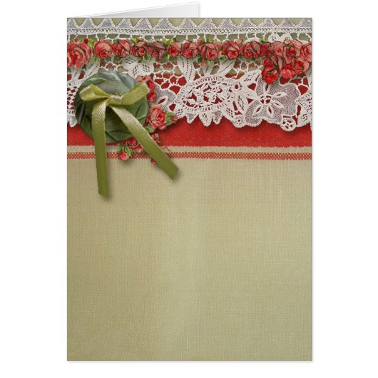 Antike Rose Rustikale rote Viktorianische Burlap (Vorne)