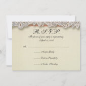 Antike Rose Rustikale rote Viktorianische Burlap Einladung (Rückseite)