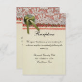 Antike Rose Rustikale rote Viktorianische Burlap Einladung (Vorne/Hinten)