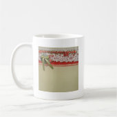 Antike Rose Rustikale rote Viktorianische Burlap Kaffeetasse (Links)