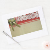 Antike Rose Rustikale rote Viktorianische Burlap Rechteckiger Aufkleber (Umschlag)