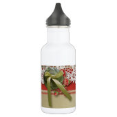 Antike Rose Rustikale rote Viktorianische Burlap Trinkflasche (Links)