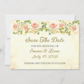 Antike Rose - Save the Date Hochzeit (Vorderseite)