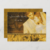 Antike Rose Save the Date mit Ihren Fotos Ankündigungspostkarte (Vorne/Hinten)