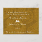 Antike Rose Save the Date mit Ihren Fotos Ankündigungspostkarte (Rückseite)