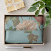 Antike Rose Türkis Rosa Retro Artwork Seidenpapier (Geschenk)
