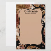 Antike Rose und Garne Briefpapier (Vorne/Hinten)