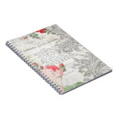 Antike Rose, vergrösserte Bildblätter und Skripte Notizblock (Rechte Seite)