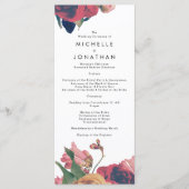 Antike Rose Vintag Boho Hochzeitsprogramm Programm (Vorderseite)