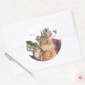 Antike Rose Vintag Boho Wedding Runder Aufkleber (Umschlag)