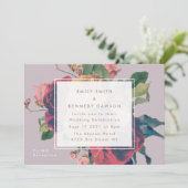 Antike Rose Vintag Lilac Hochzeit Einladung (Stehend Vorderseite)