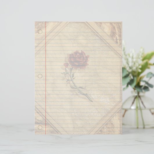 Antike Rose Vintages Notebook (Stehend Vorderseite)