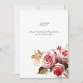 Antike Rose Wasserfarben Soft Pink Hochzeit Einladung (Rückseite)