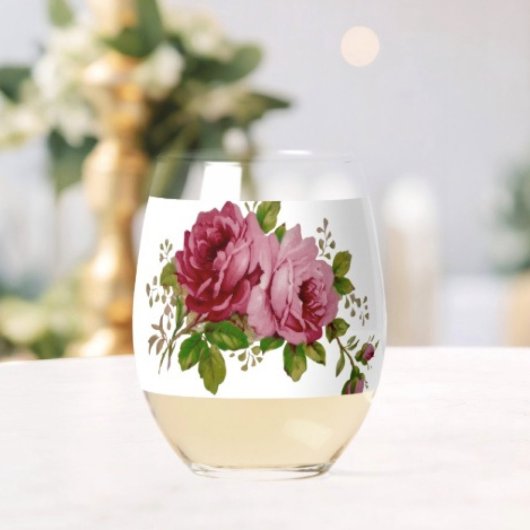 Antike Rose Weinglas Ohne Stiel