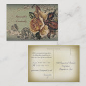 Antike Rosen-(blaue) Miniaturpostkarte Visitenkarte (Vorne/Hinten)