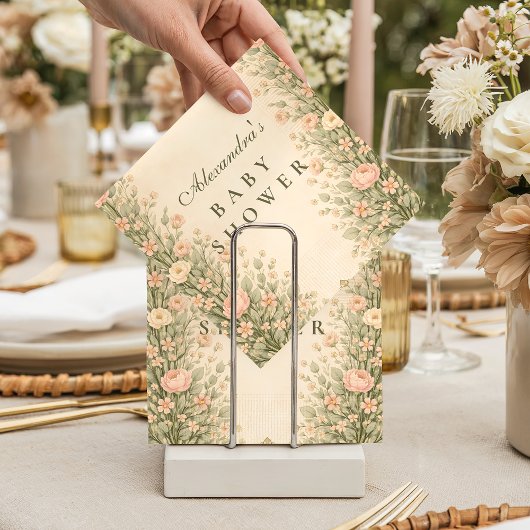 Antike Rosen Botanische Babyparty Serviette
