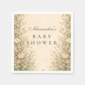 Antike Rosen Botanische Babyparty Serviette (Vorderseite)