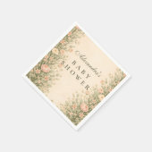 Antike Rosen Botanische Babyparty Serviette (Ecke)