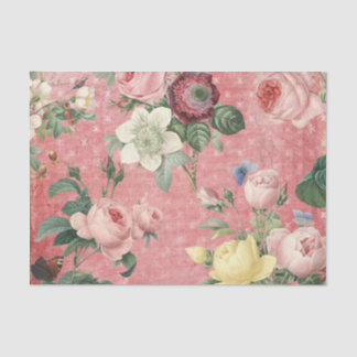 Antike Rosen Elegante französische Collage Seidenpapier