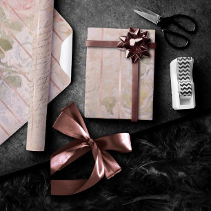 Antike Rosen-Ephemera   Florale Aquarellmalerei Geschenkpapier
