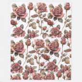 Antike Rosen Fleecedecke (Vorderseite)