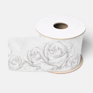 Antike Rosen Floral Grau Dekorativ Ripsband