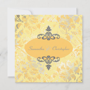 Antike Rosen + Gelbe/Graue Einladungen