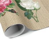 Antike Rosen Geschenkpapier (Rolleneckpunkt)