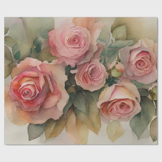 Antike Rosen Geschenkpapier (Flach)