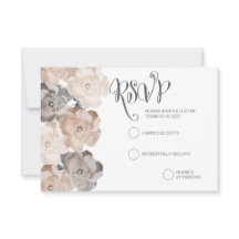 Antike Rosen Graue Hochzeits-RSVP-Karten
