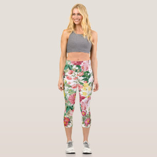 Antike Rosen im Blumengarten des Frühlings Capri Leggings