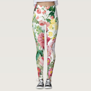 Antike Rosen im Vintage-Stil für den Frühlingsgart Leggings