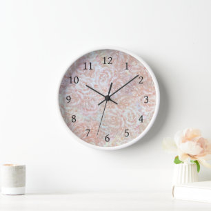 Antike Rosen in Creme - Blumenmuster Uhr