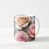 Antike Rosen Kaffeetasse (VorderseiteRechts)