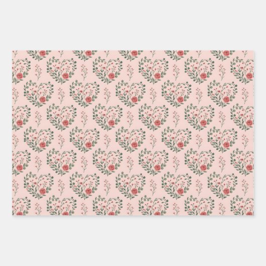 Antike Rosen klassisch romantisch Geschenkpapier Set (Vorderseite)