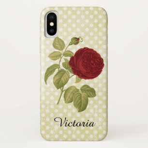 Antike Rosen-Pergament-Polka-Punkte Case-Mate iPhone Hülle