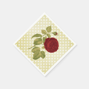 Antike Rosen-Pergament-Polka-Punkte Serviette