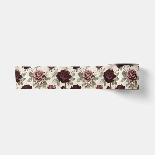 Antike Rosen Satinband (Vorderseite)