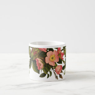 Antike Rosen Schönes Rosa Botanisch Espressotasse