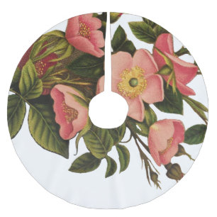 Antike Rosen Schönes Rosa Botanisch Polyester Weihnachtsbaumdecke