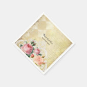 Antike Rosen Serviette (Ecke)